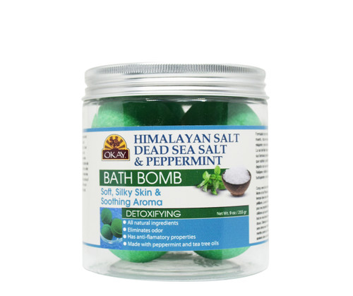 OKAY Himalayan Dead Sea Salt & Peppermint Bath Bomb - 9 oz / 255 gr